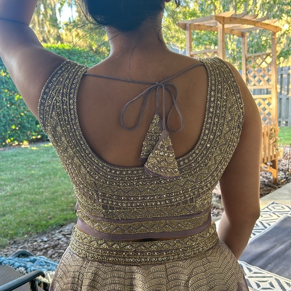 Purple brocade lehenga - Picture 14 of 17